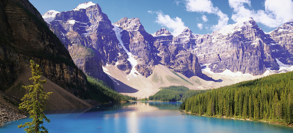 Mountains Looming over Blue Lake