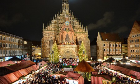 Christkindlesmarkt, Nuremberg, Germany by night