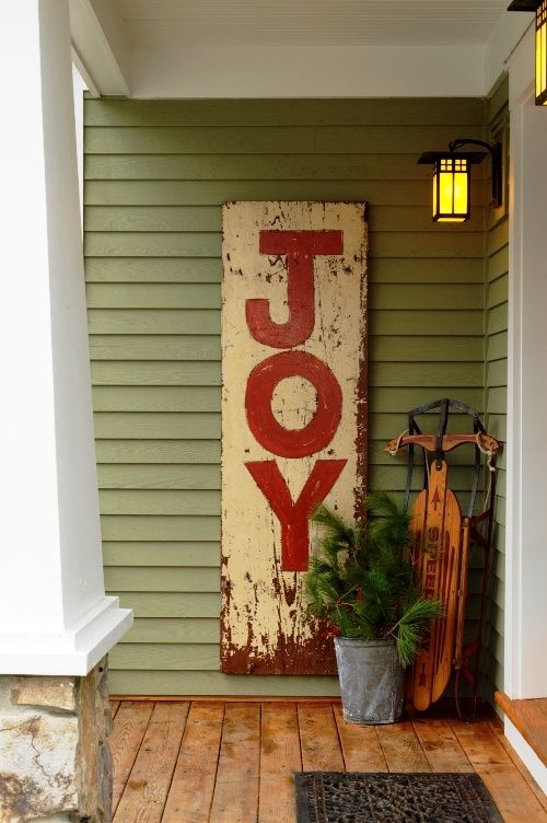 Front Door Christmas Decoration with Sled and Ice skates 1