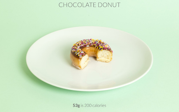 colorful half chocolate donut calories