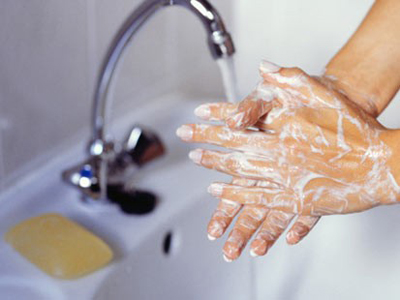 woman hand washing