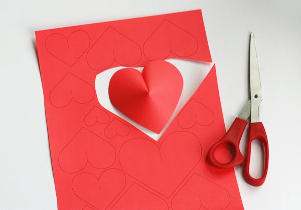 Valentine's day idea heart paper