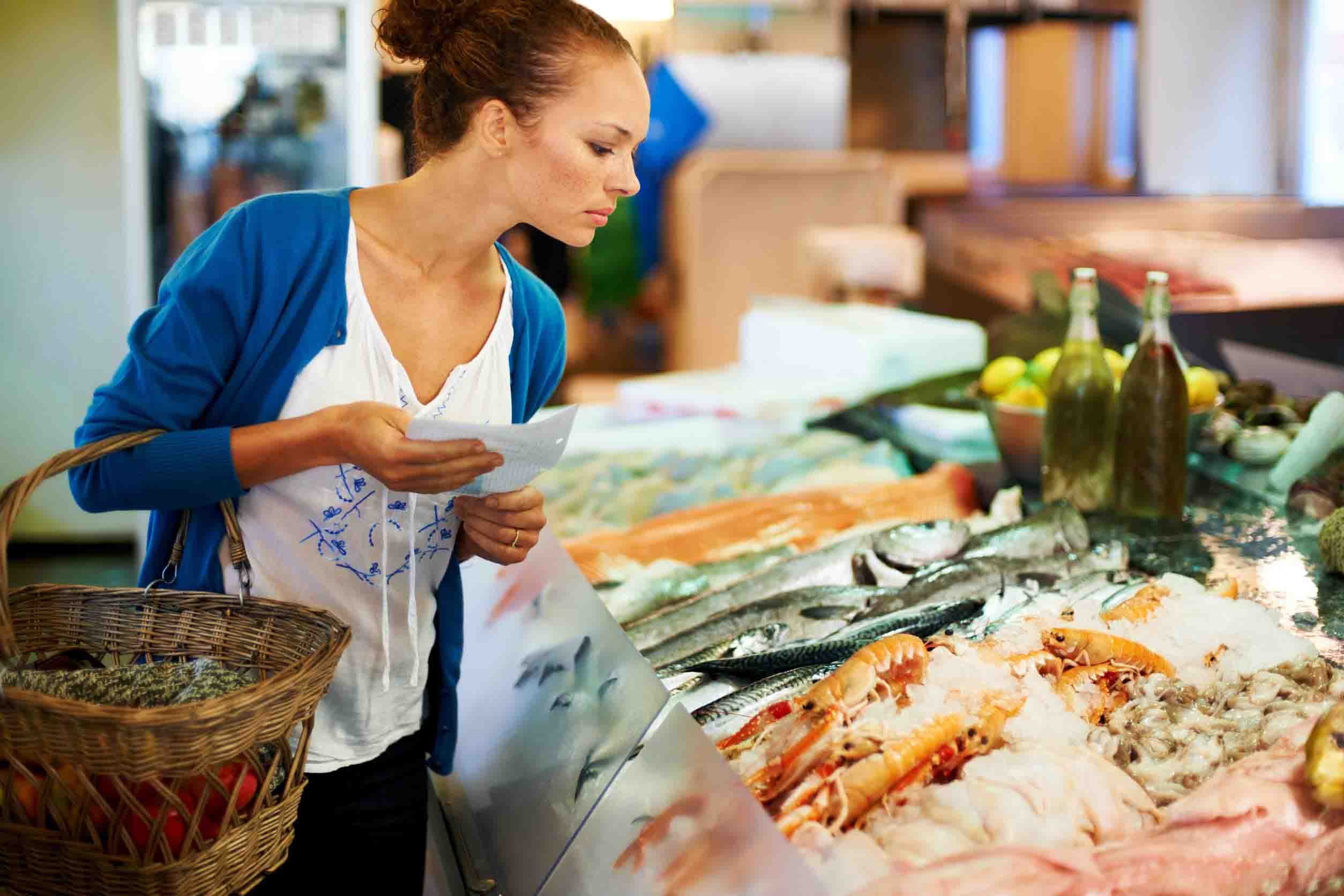 Woman Fish Shopping