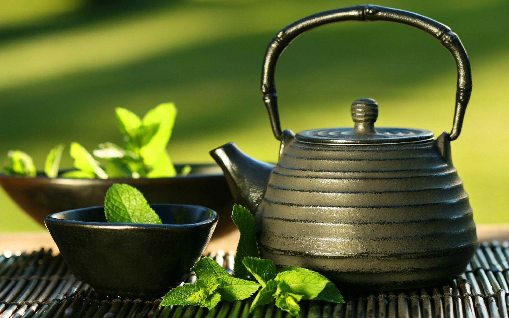 Green tea on a table