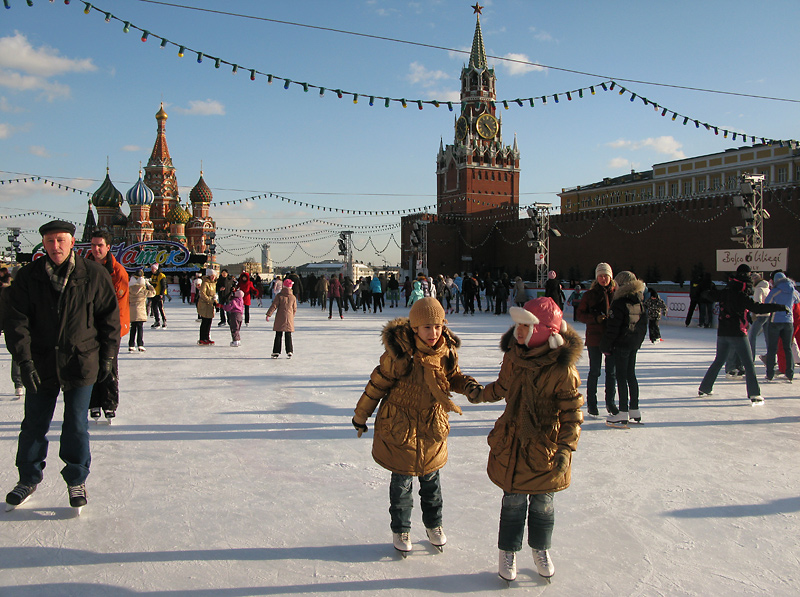 Ice rink on Red Square in Moscow