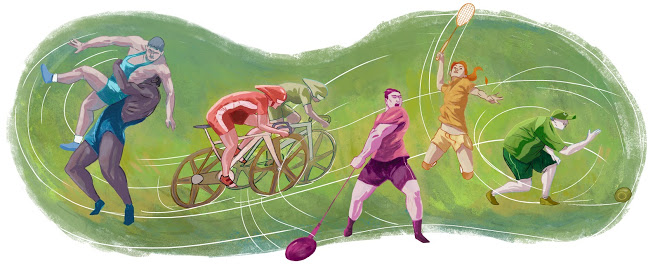 Opening of Glasgow Commonwealth Games google doodle