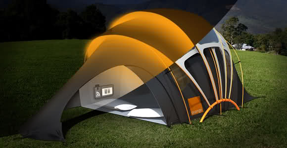 Solar power designed tent