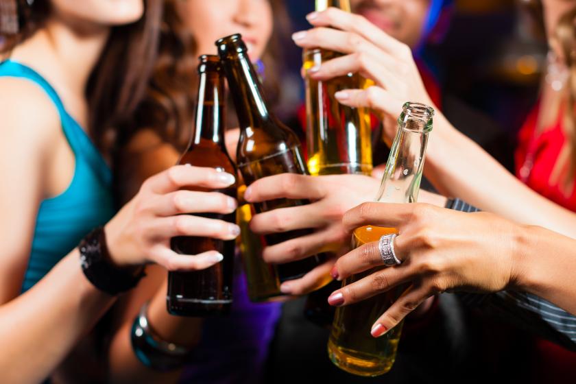 Folks cheering with alcohol Abstinence is more dangerous to health than drinking