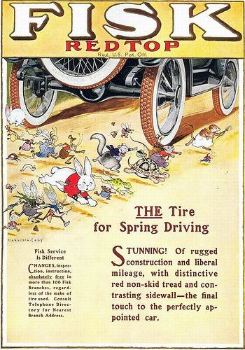 Harrison Cady, Fisk Red Top Tires ad, 1917