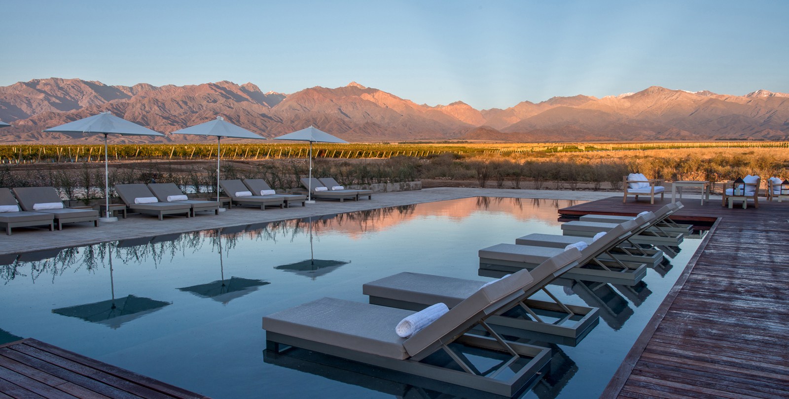 Mendoza Province, Argentina vineyard with pool