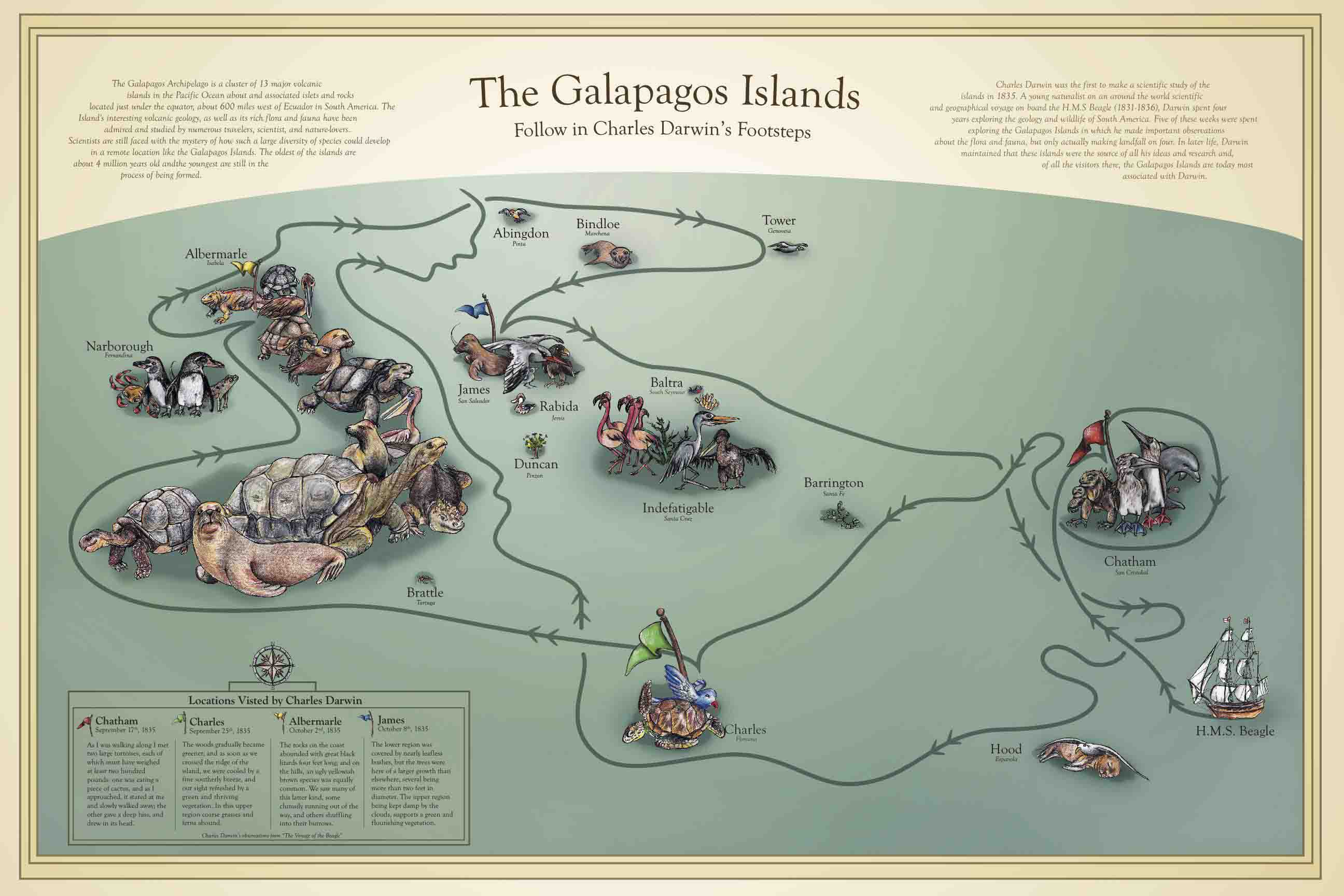 charles darwin voyage to the galapagos islands