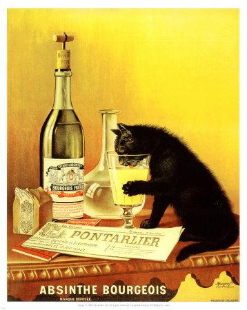 absinthe ad with cat 