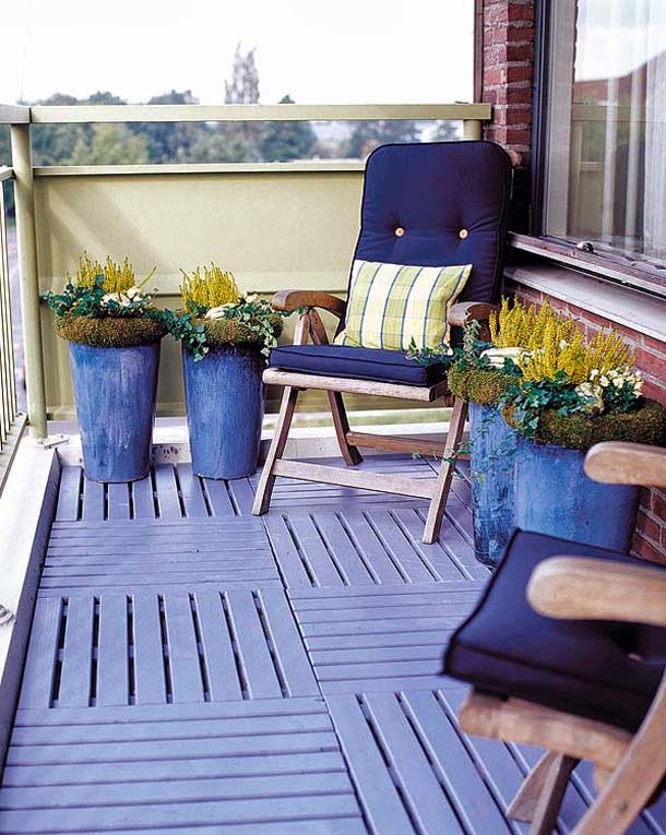 decoration ideas for outside blue furnitures