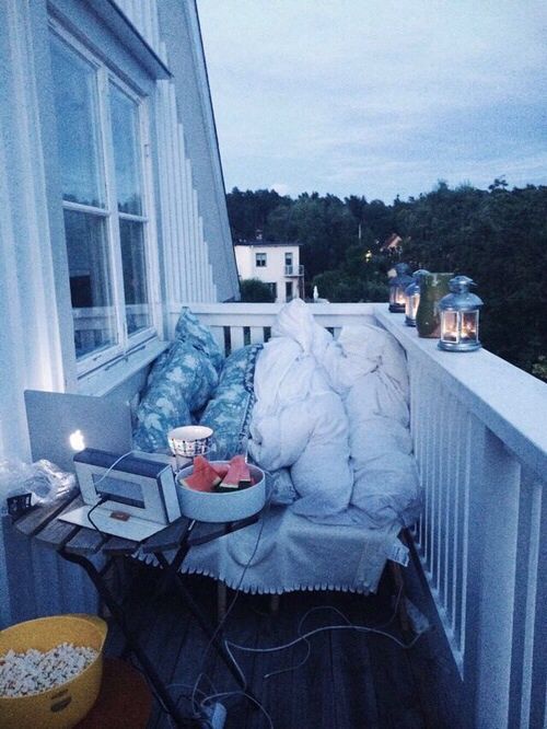 great cozy place for outside movies