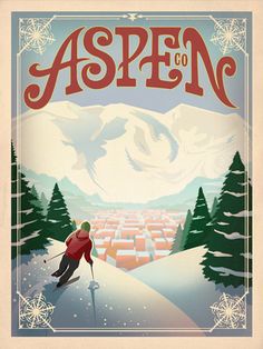 Aspen retro post card