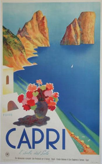 Island Capri retro postcard