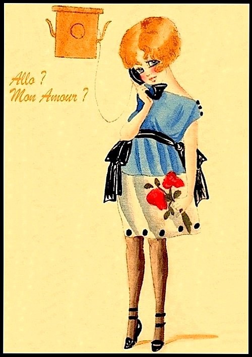 Mon Amour retro post card