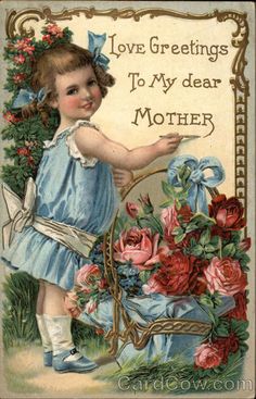 Mothers day retro post card