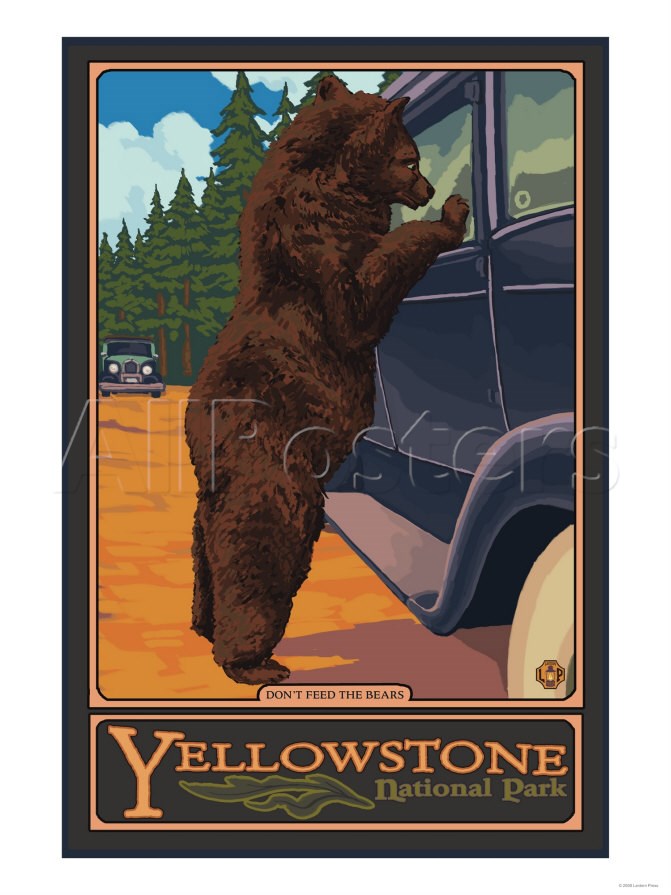 Yellowstone retro post card