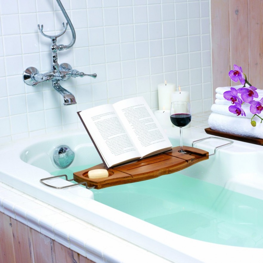 bathtub-tiles-bath-bridge-letter-holder-glass-holder-soap-holder-metal-wood