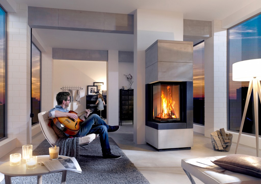 fireplace-kit-in-luxury-house-bioethanol-fireplace man with a guitar The Bioethanol Fireplace