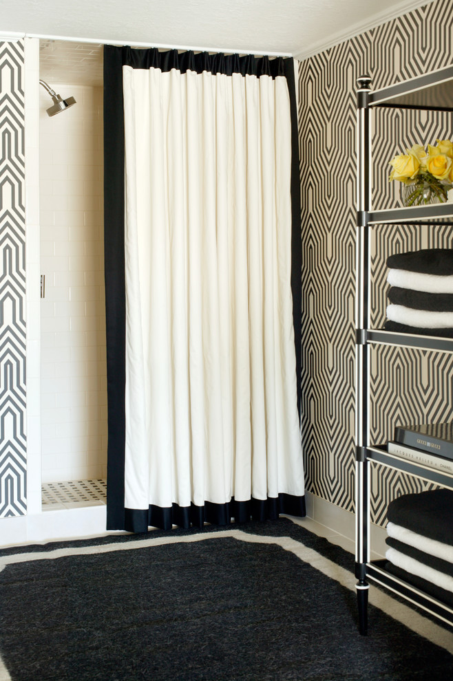 black-and-white-retro-style-shower-curtain-design