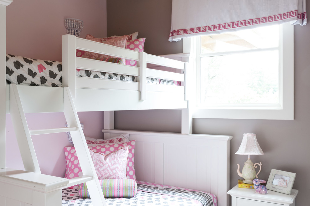 bunk-bed-in-white-and-pink-nursery-ideas