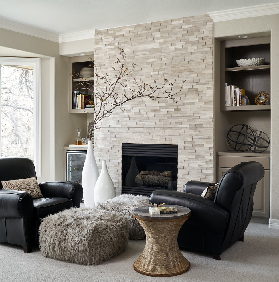 Living room classic-black-and-beige-leather-chair-brick-wall-living-room-setup-ideas