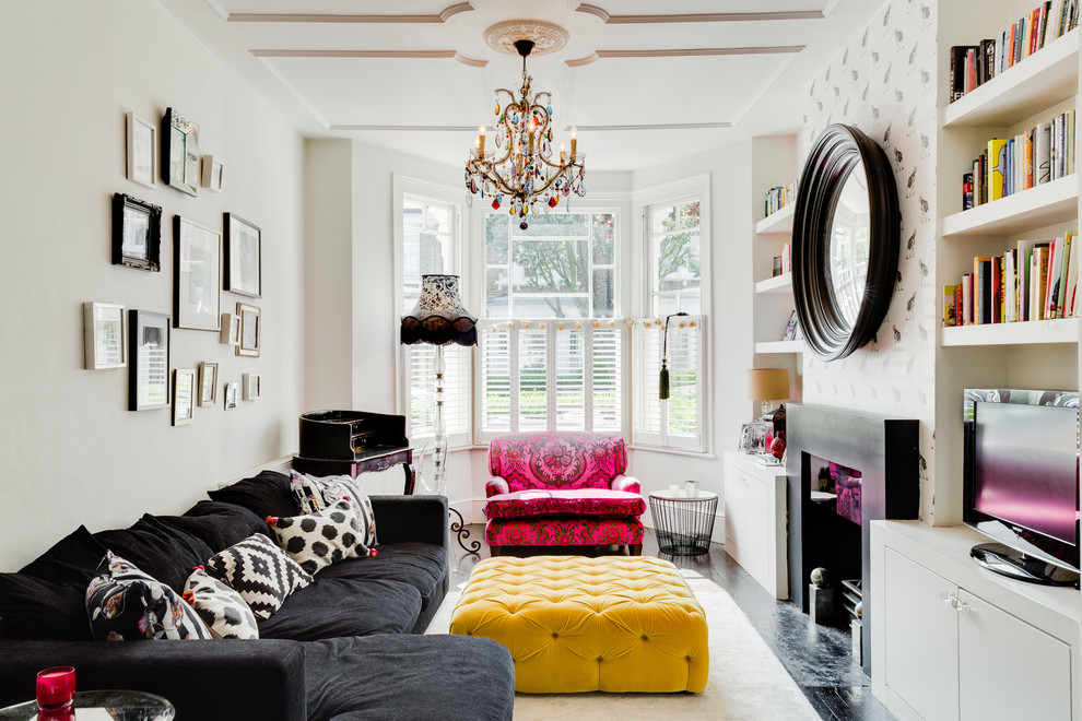 colorful-eclectic-room-contemporary-chandeliers-for-the-living-room