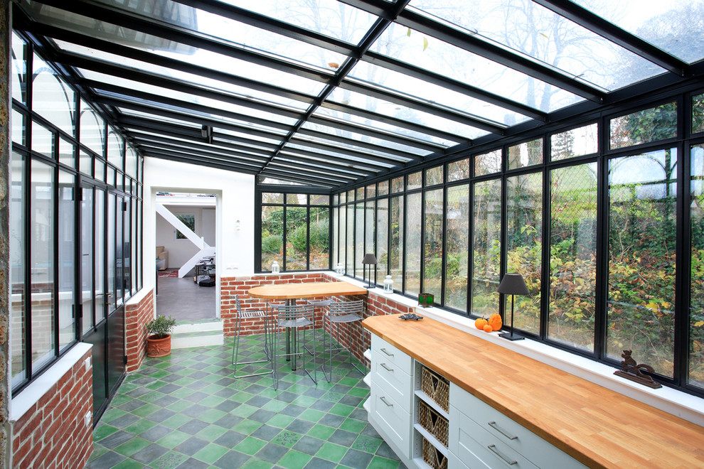 glazed-veranda-with-eating-bar-design-porch