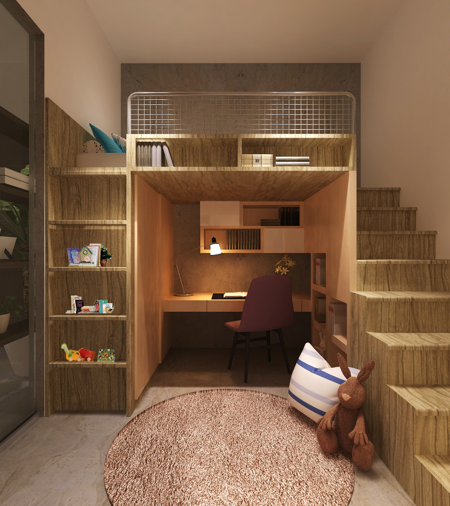 modern-bunk-bed-with-desk-nursery-ideas