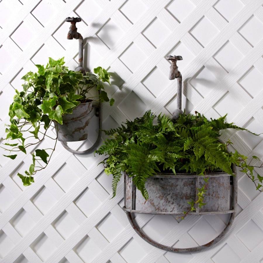 vintage-wall-mount-faucet-flower-planters