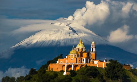 Popocatépetl, Mexico Vulcano iglesia de nuestra