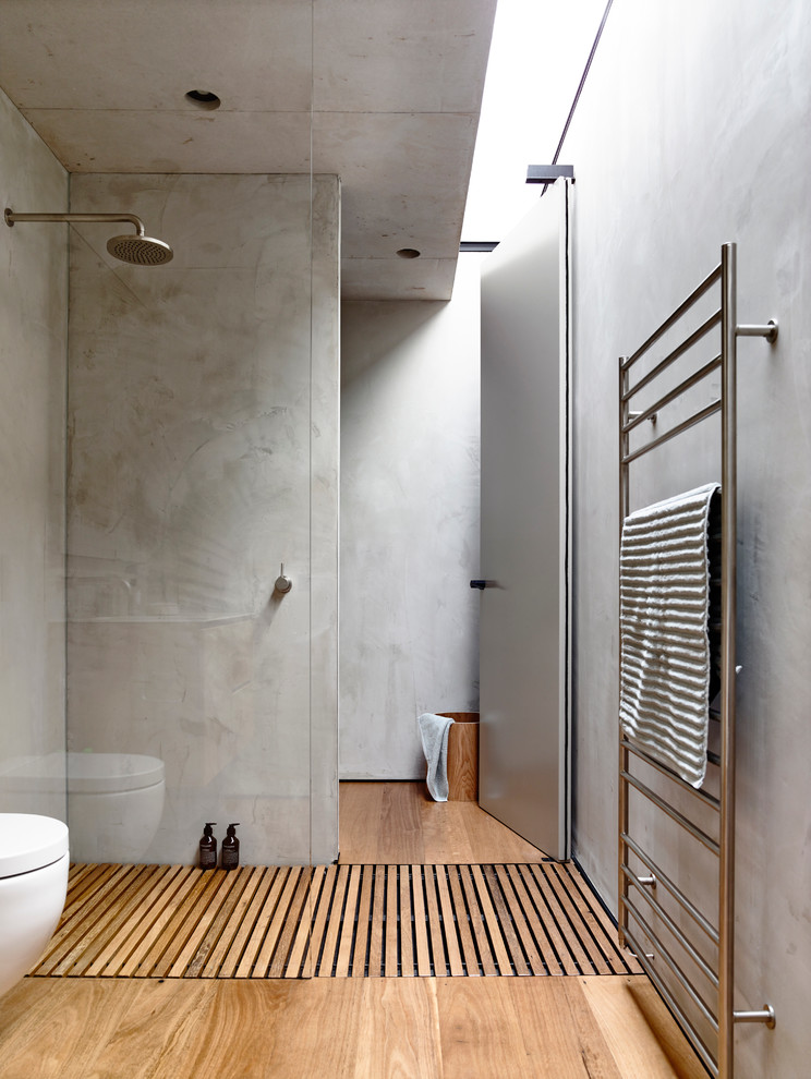 Bath shower cabinet shower floor glass bathroom light grey metallic-bathroom design wood