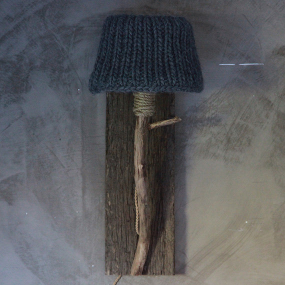 Wall lamp in the bedroom knitted lamp shade