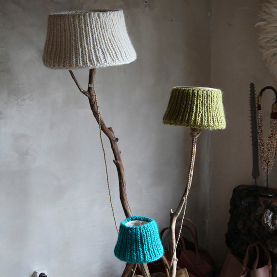 f knitted lamp shade