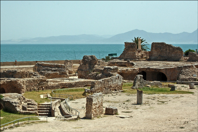 Carthage,-Tunisia-antonine-imperial-baths-view-from-baths-to-the-sea