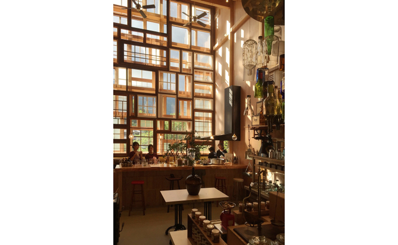 Kamikatz-Public-House-zero-waste-building-from-recycled-garbage-facade-Japan-town-Kamikatsu-bar