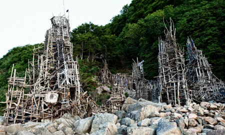 Most-Famous-micronations-Ladonia-wooden-buildings-wooden-tower-flag-island-country