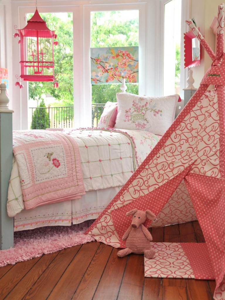 5-floral motifs and children's tent-youth bedroom Girls