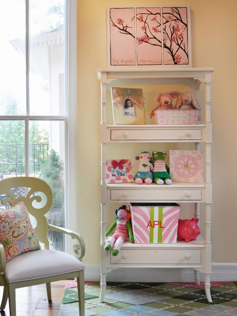 9-Bookcase and storage in the children's room-Youth bedroom Nursery Girls