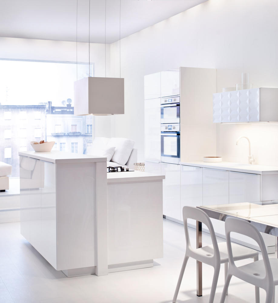 Kitchen concept Cuisine Cooker white kitchen system ventilation hood window Bank high-gloss modern kitchen ideas