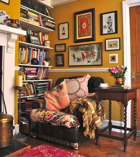 crazy reading nook corner place books and pictures on the wall colorful pillows