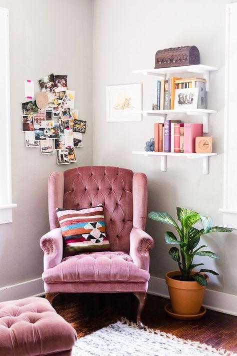 great pink idea for reading nook cozy home