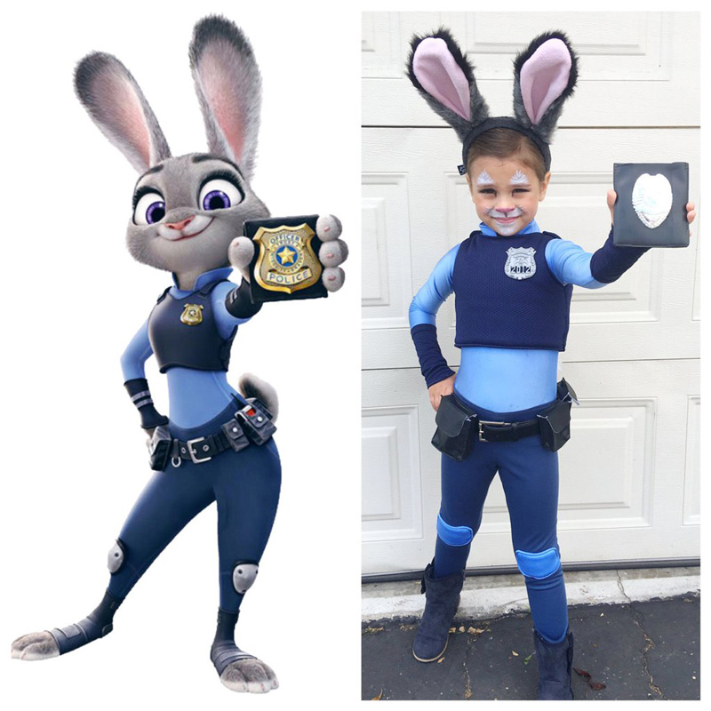 Disney-Zootopia-Halloween-Kids-Costumes-Girl-Bunny-Costume-Cute-Policeman