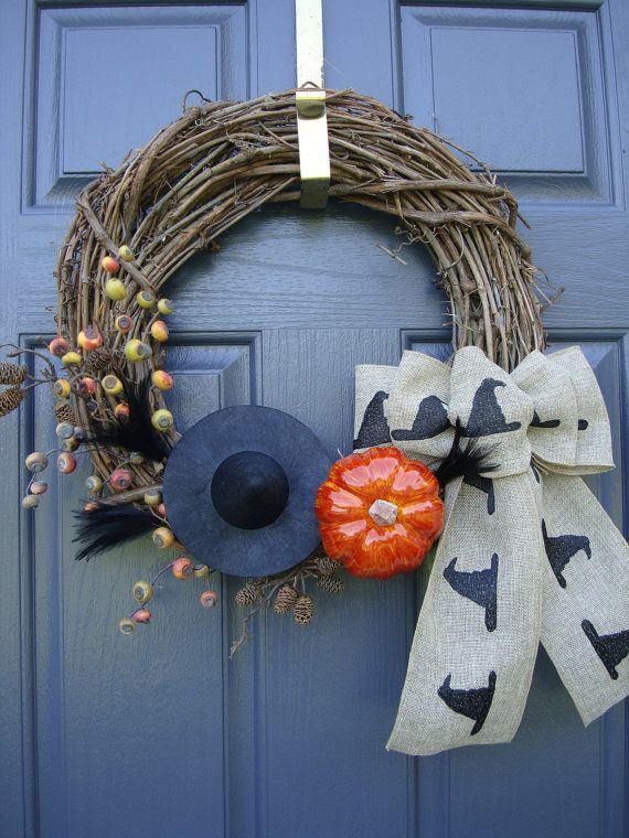 Halloween door pumpkin decoration wreaths