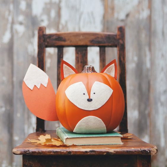 Halloween interesting pumpkin ideas fox pumpkin