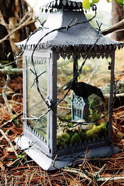 Raven Halloween Lantern Vintage Diy Lantern Halloween Decoration Ideas