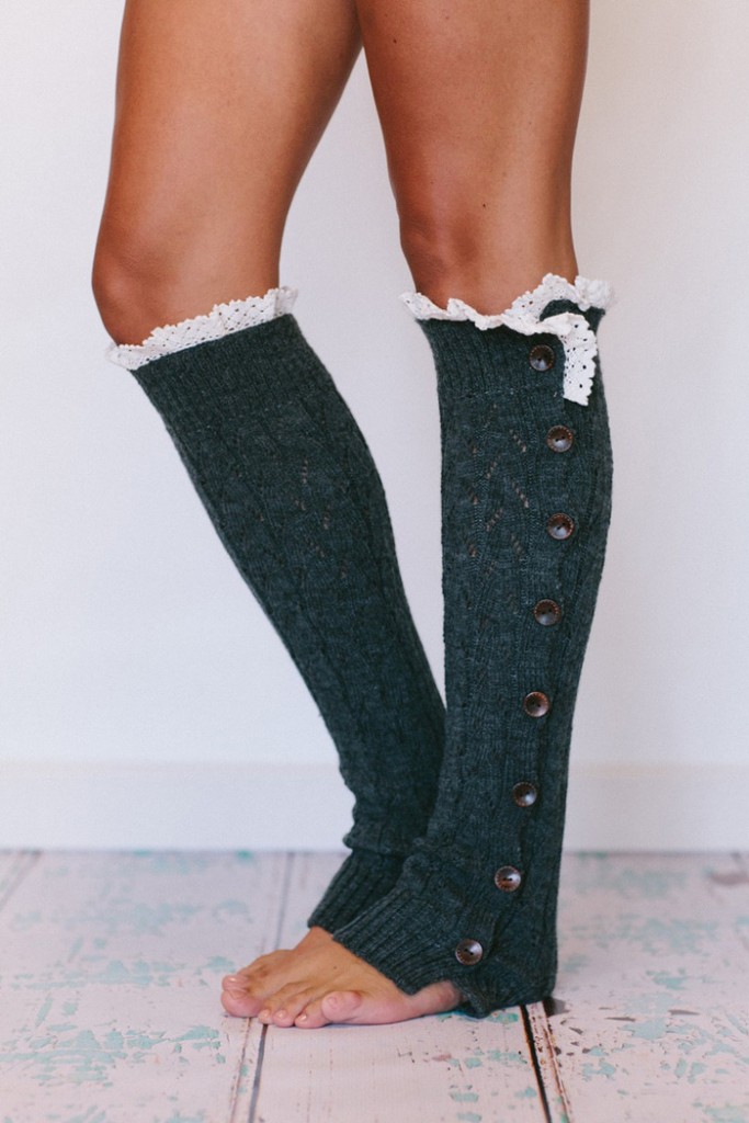 Cute-Knit-Leg-Warmers-Grey-Womens-Cold-Winter-Days-Warmer