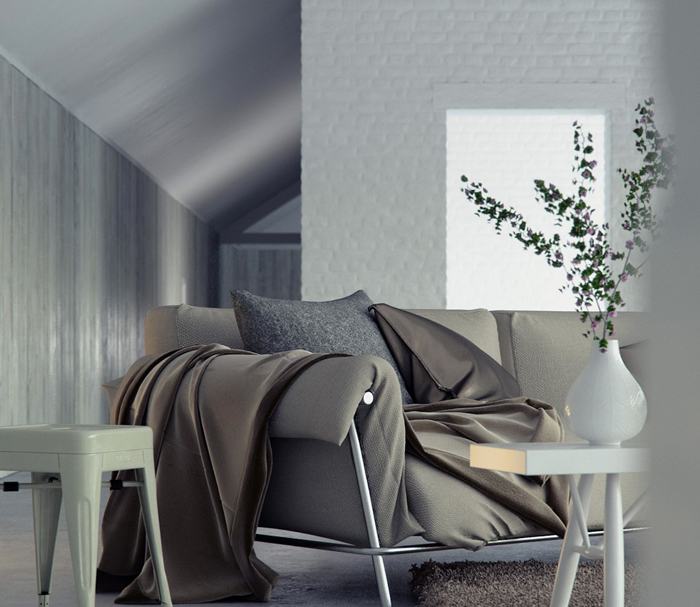 Grey-Interior-Livingroom-White-Vase-Grey-Sofa-Cold-colors-color-palette-colour-schemes-complementary-colors-colour-combination-basic-color-wheel